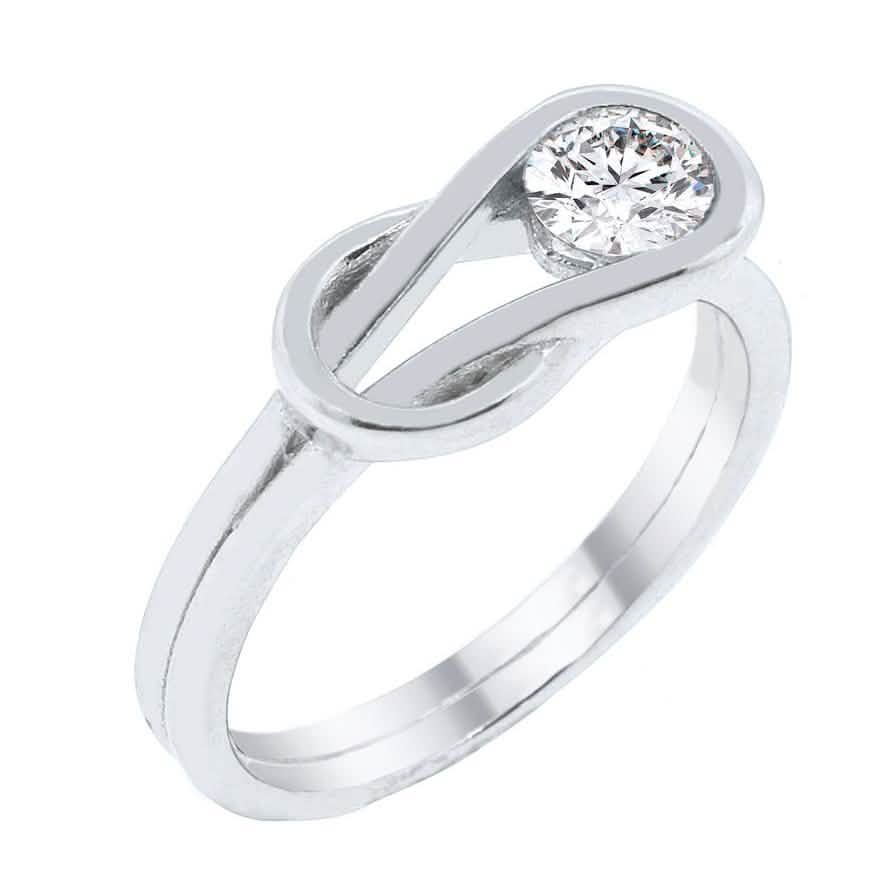Cubic Zirkonia Liebesknotenring