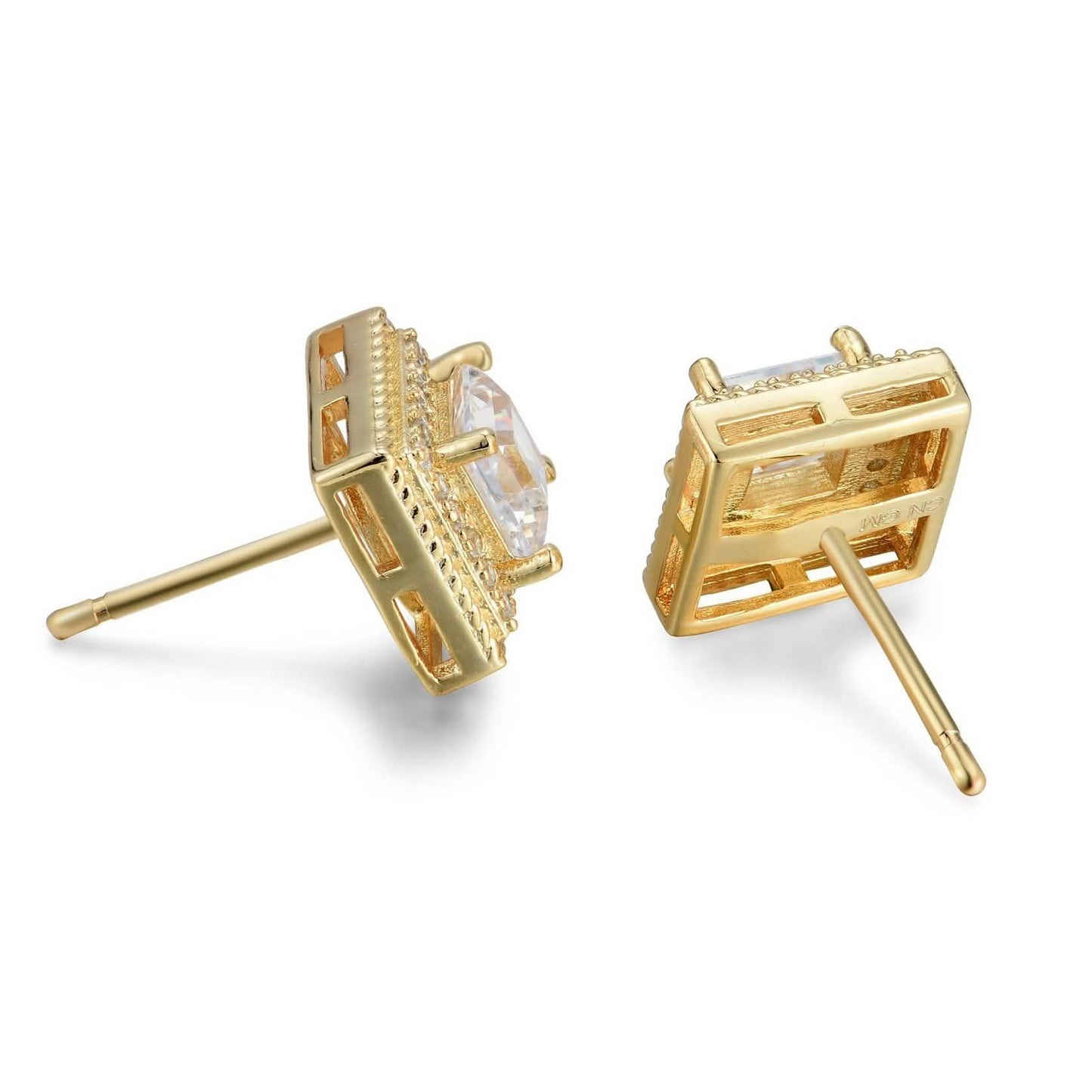 Cubic Zirkonia Prinzessinnen-Kabel-Halo-Ohrstecker