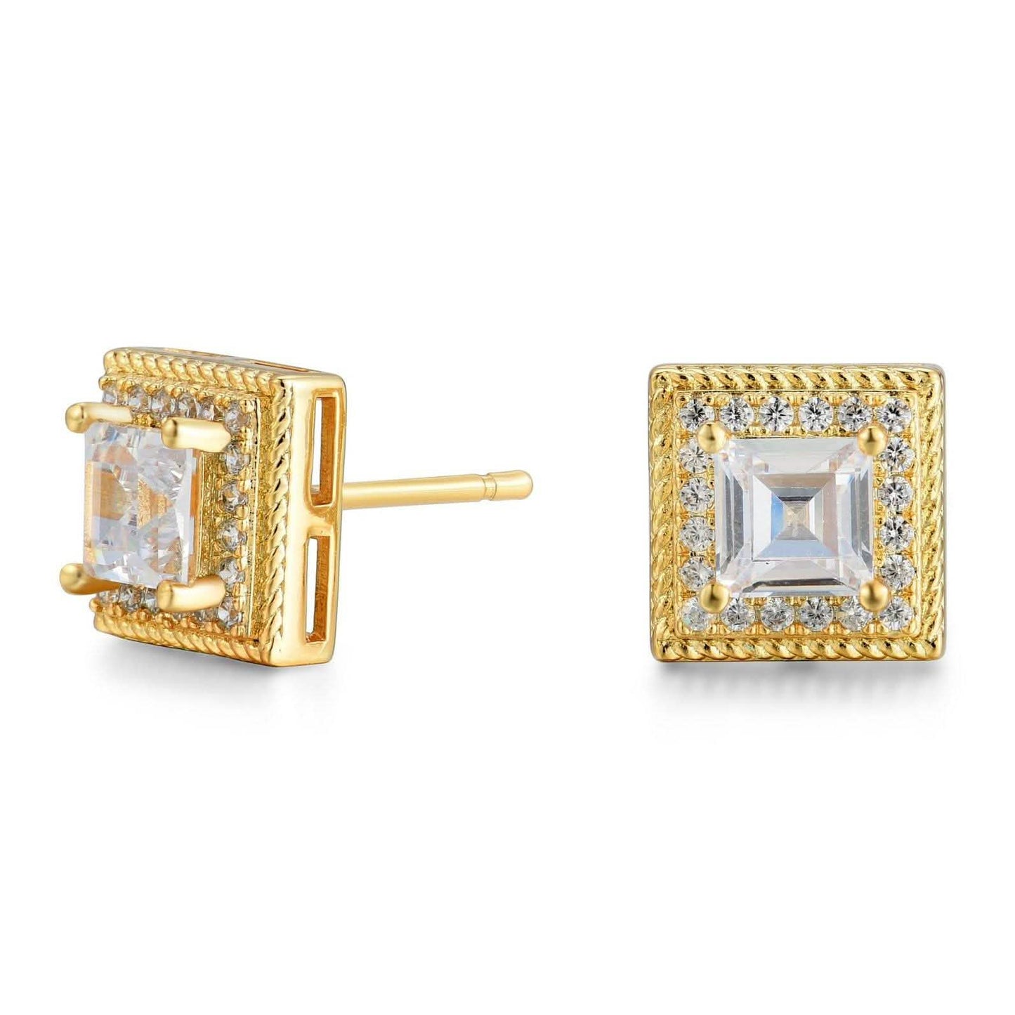 Cubic Zirkonia Prinzessinnen-Kabel-Halo-Ohrstecker