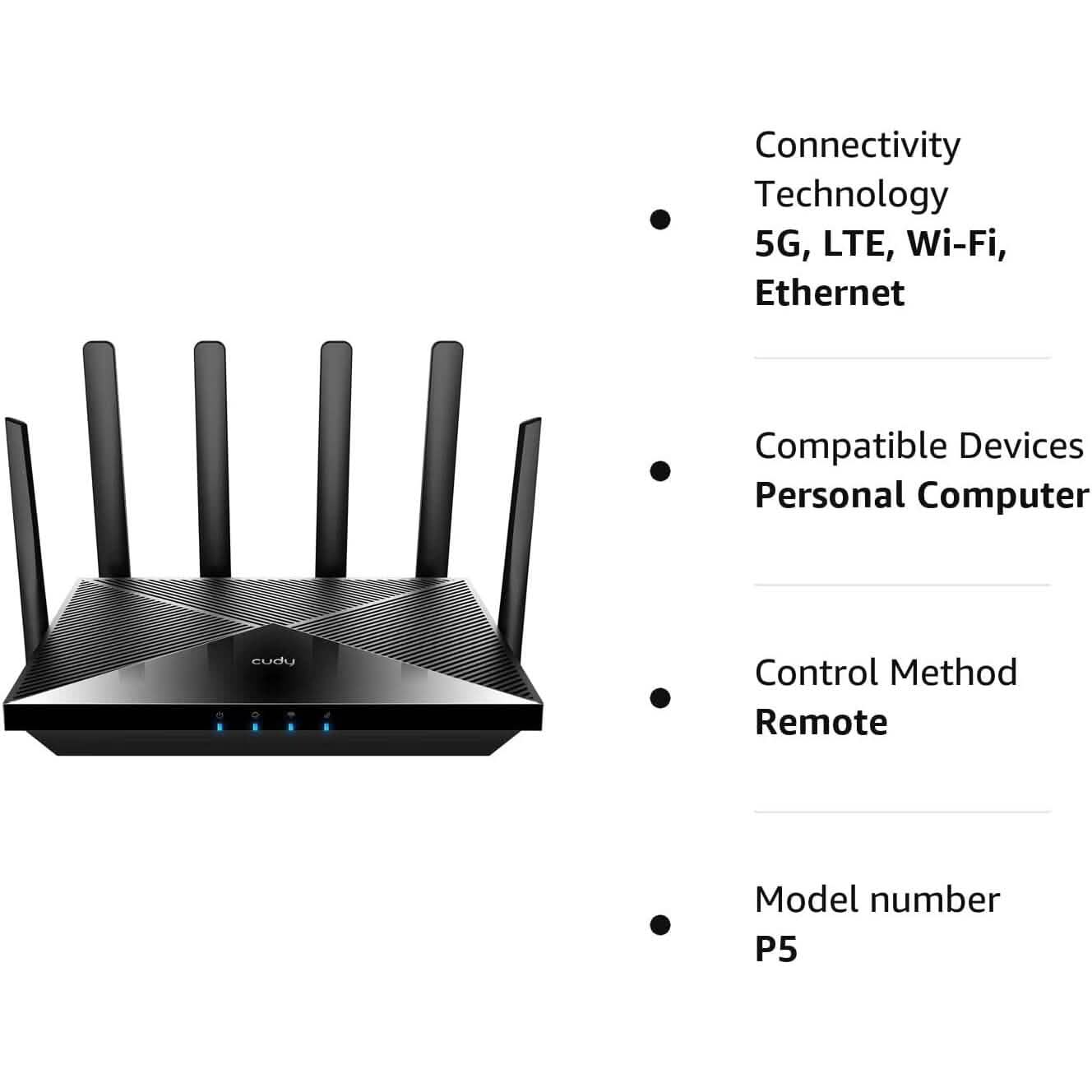 Cudy Neuer 5G NR SA NSA AX3000 WiFi 6 CPE Router, AX3000 Dual-SIM 5G Mobilfunkrouter (Generalüberholt)