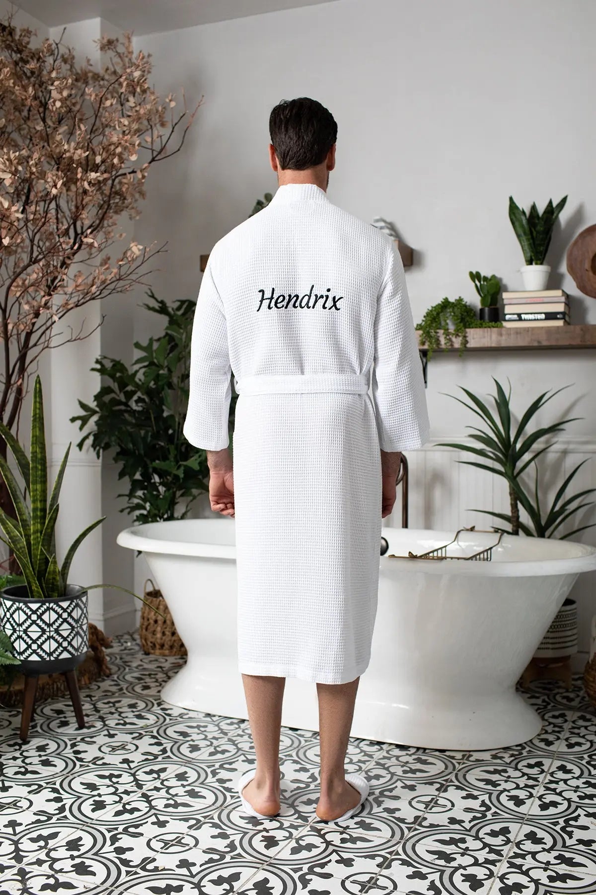Waffel-Spa-Bademantel für Herren - Saugfähig, leicht