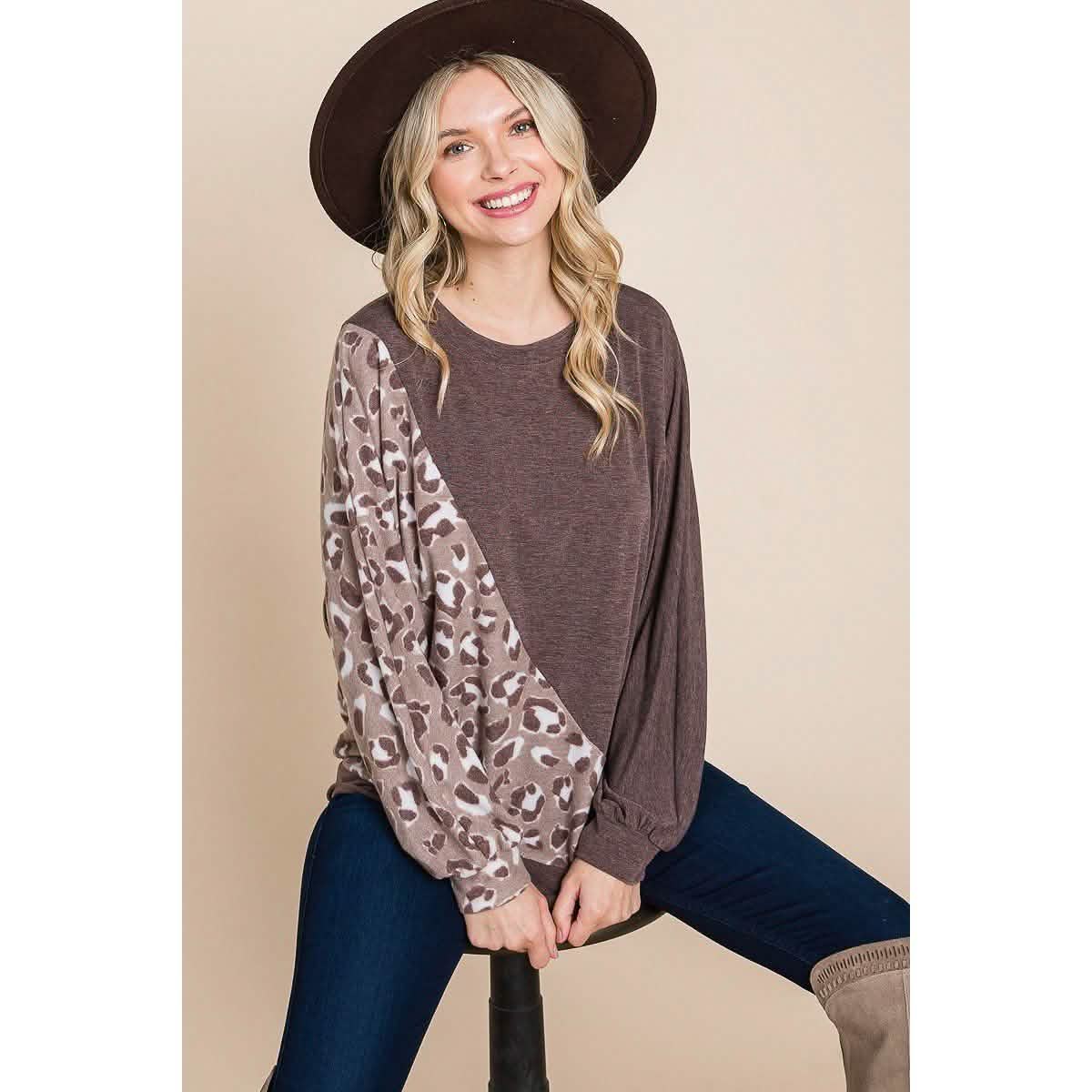 Niedlicher Tier French Terry Pullover mit Kontrastdruck und Bündchendetail