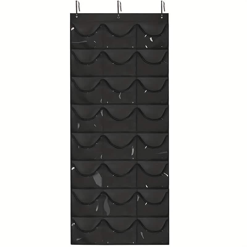 Hängender Organizer für die Tür mit 24 Fächern – platzsparende Aufbewahrung aus Nylon mit transparenten Taschen