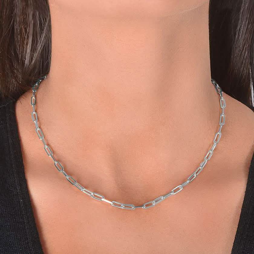 Zarte Paperclip-Ketten aus Sterlingsilber zum Layering