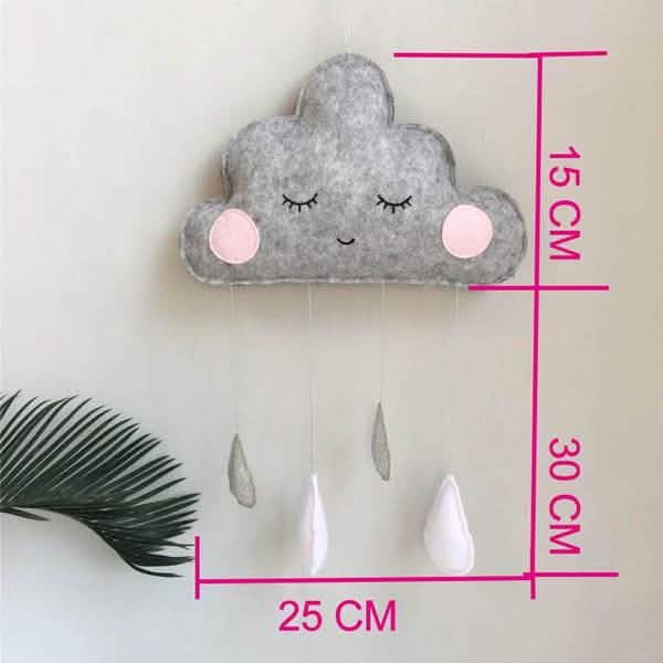 Dekorativer Wolken-Filz-Regentropfen-Anhänger