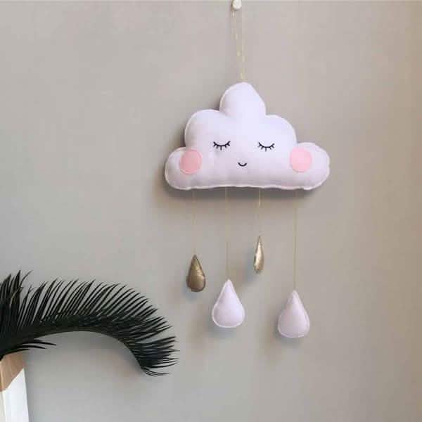 Dekorativer Wolken-Filz-Regentropfen-Anhänger