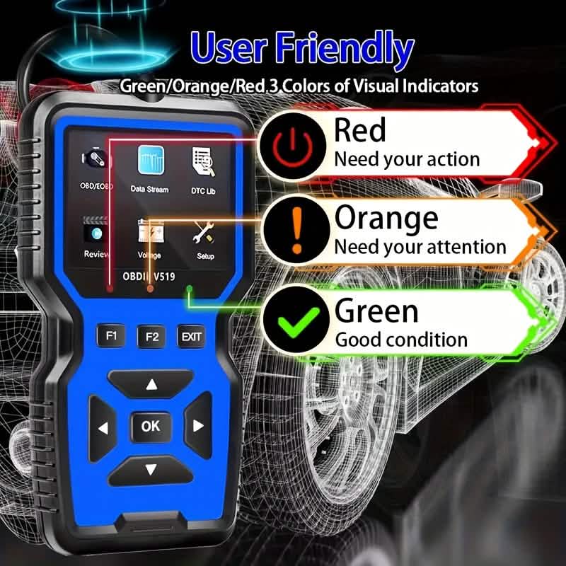 OBD2 Motordiagnosegerät – Universeller Code-Scanner (Blau)