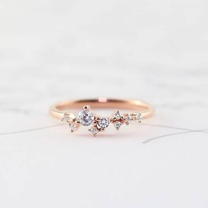 Zarter Cz Stapelring aus 18 Karat Gold