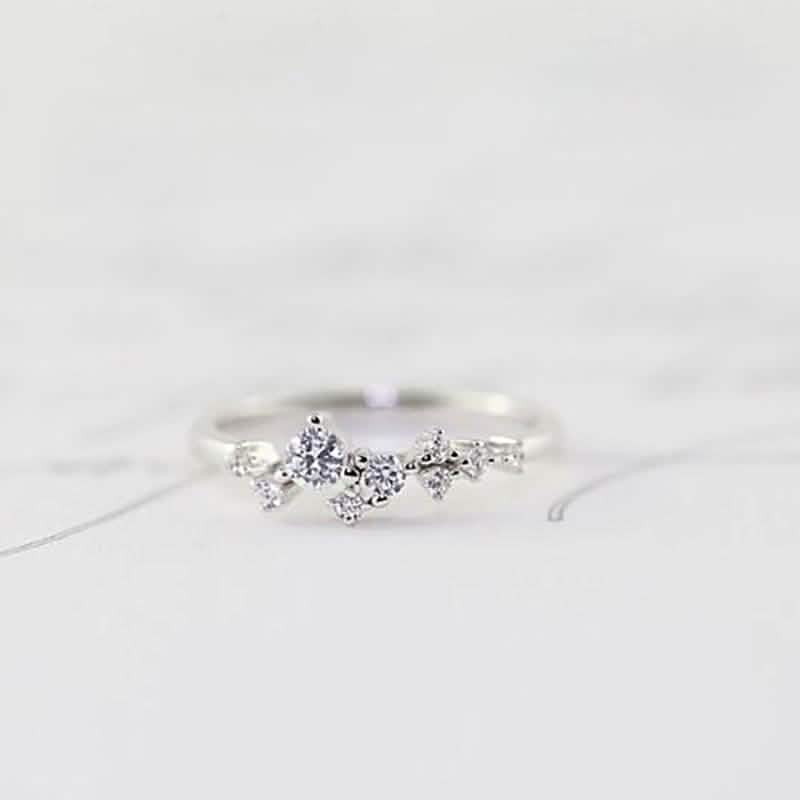 Zarter Cz Stapelring aus 18 Karat Gold