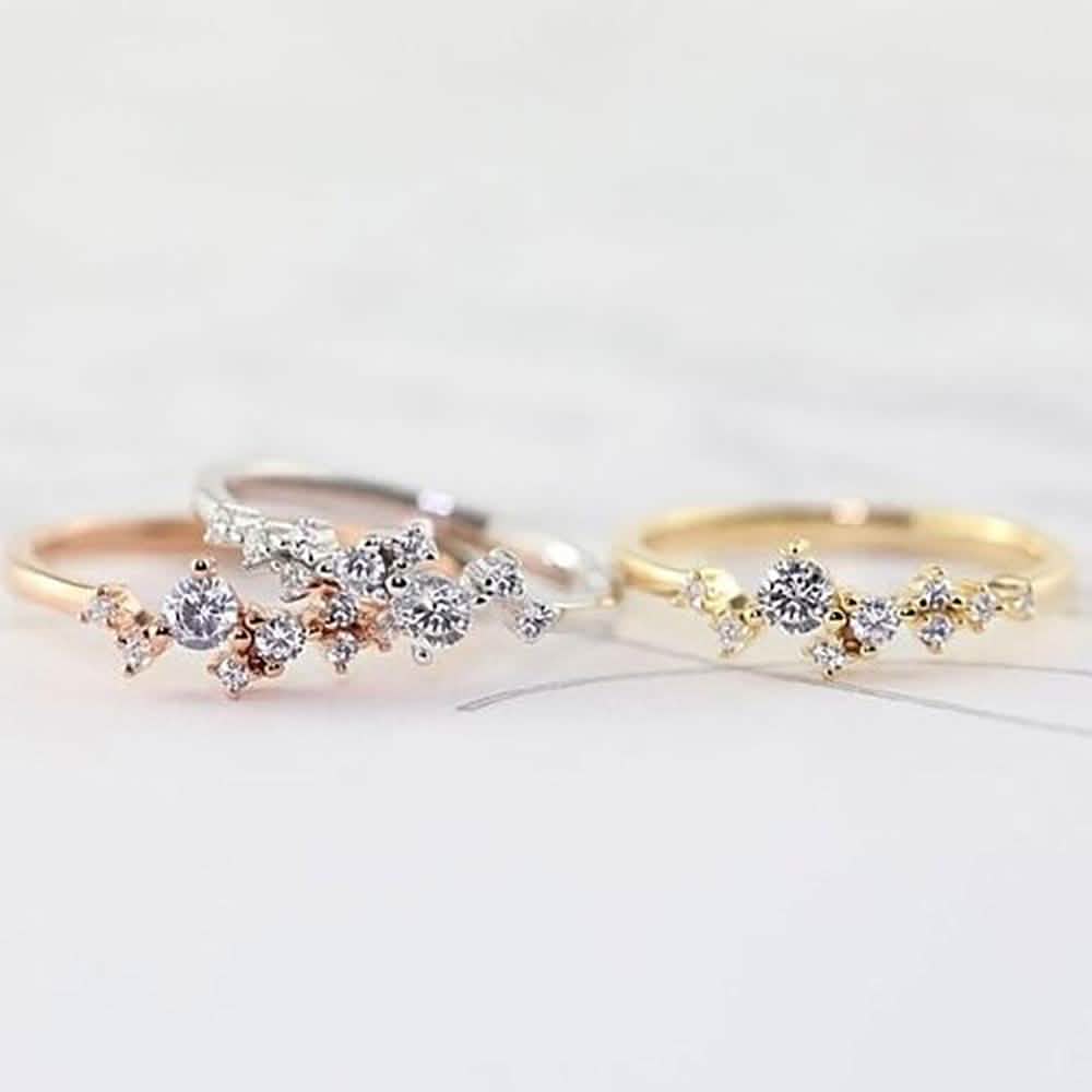 Zarter Cz Stapelring aus 18 Karat Gold