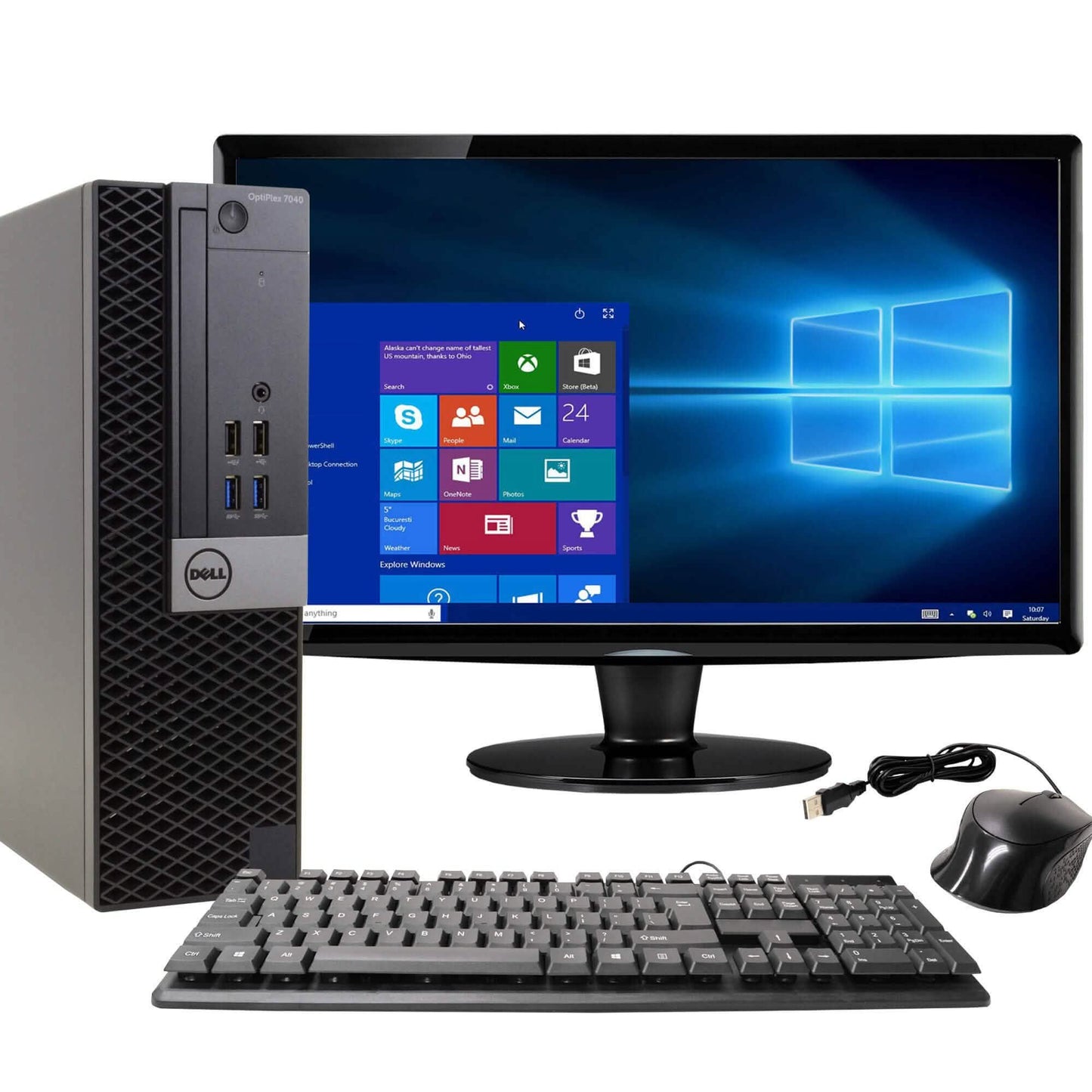 Dell OptiPlex 7040 Desktop-PC 22 Zoll Breitbildmonitor (Generalüberholt)