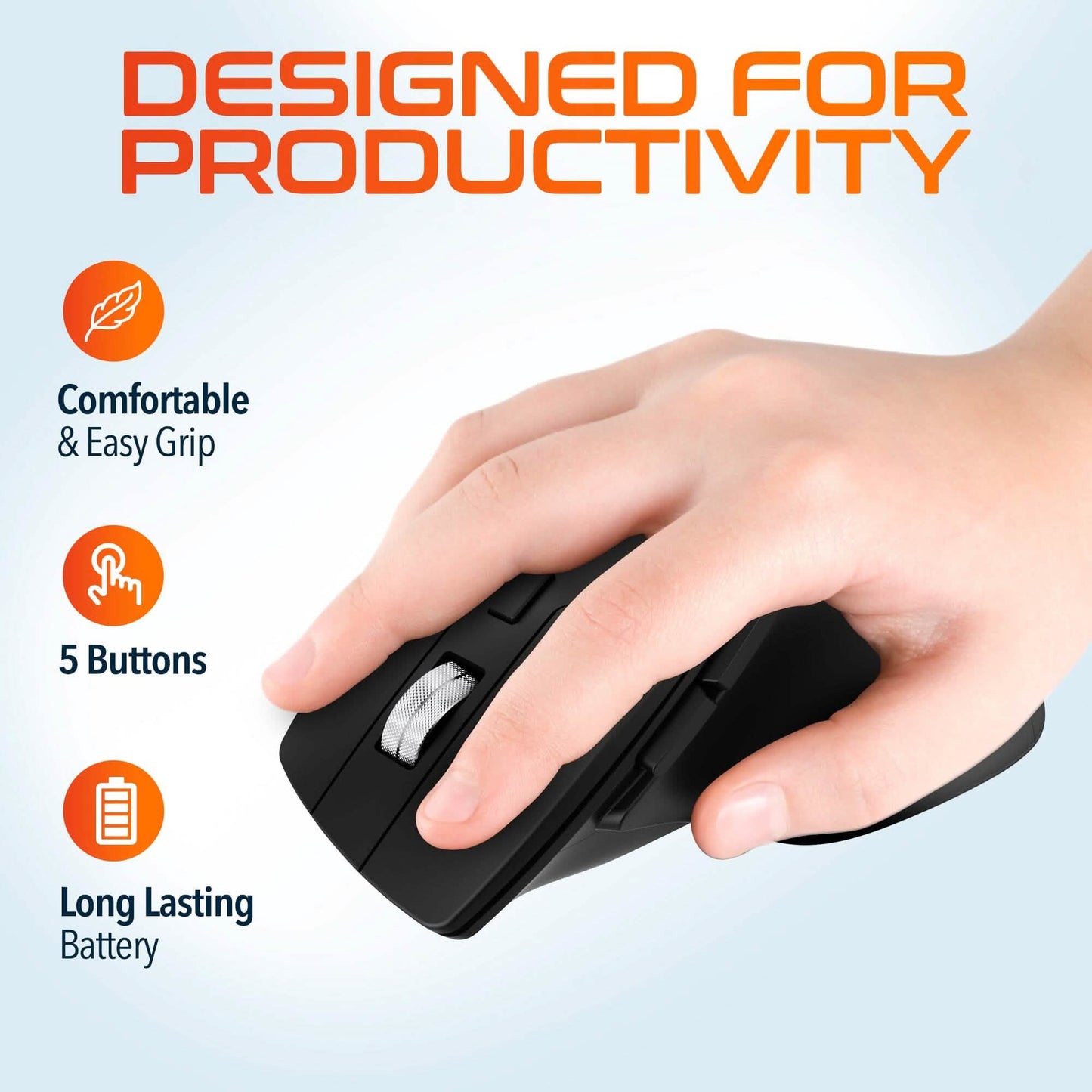 Delton G18 Ergonomische kabellose Tastatur und Maus, geteilte Tastatur mit Handballenauflage & ergonomische kabellose Maus, 2.4G Auto-Pairing-USB-Dongle für Computer, Laptop, Mac, Chromebook & Tablets - Schwarz