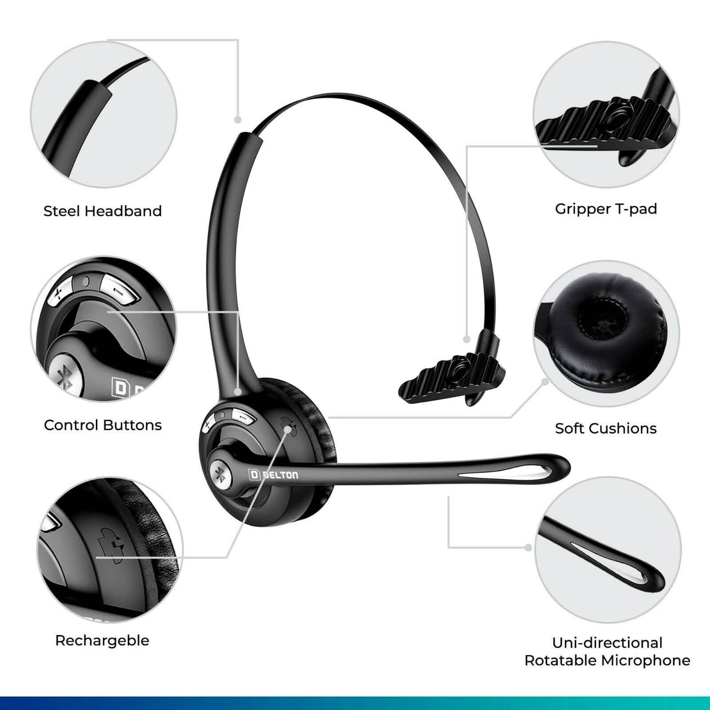 Delton On-Ear Bluetooth-Kopfhörer mit Mikrofon