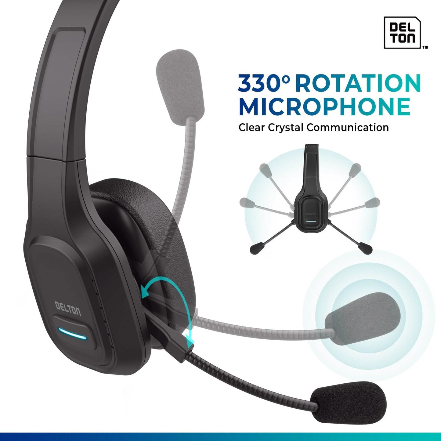 Delton Professionelles kabelloses Computer-Headset mit Mikrofon