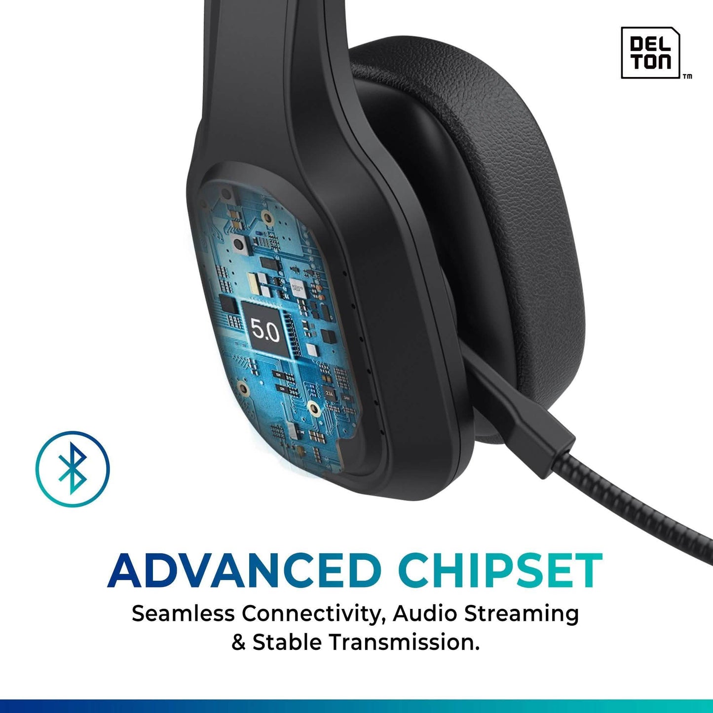 Delton Professionelles kabelloses Computer-Headset mit Mikrofon