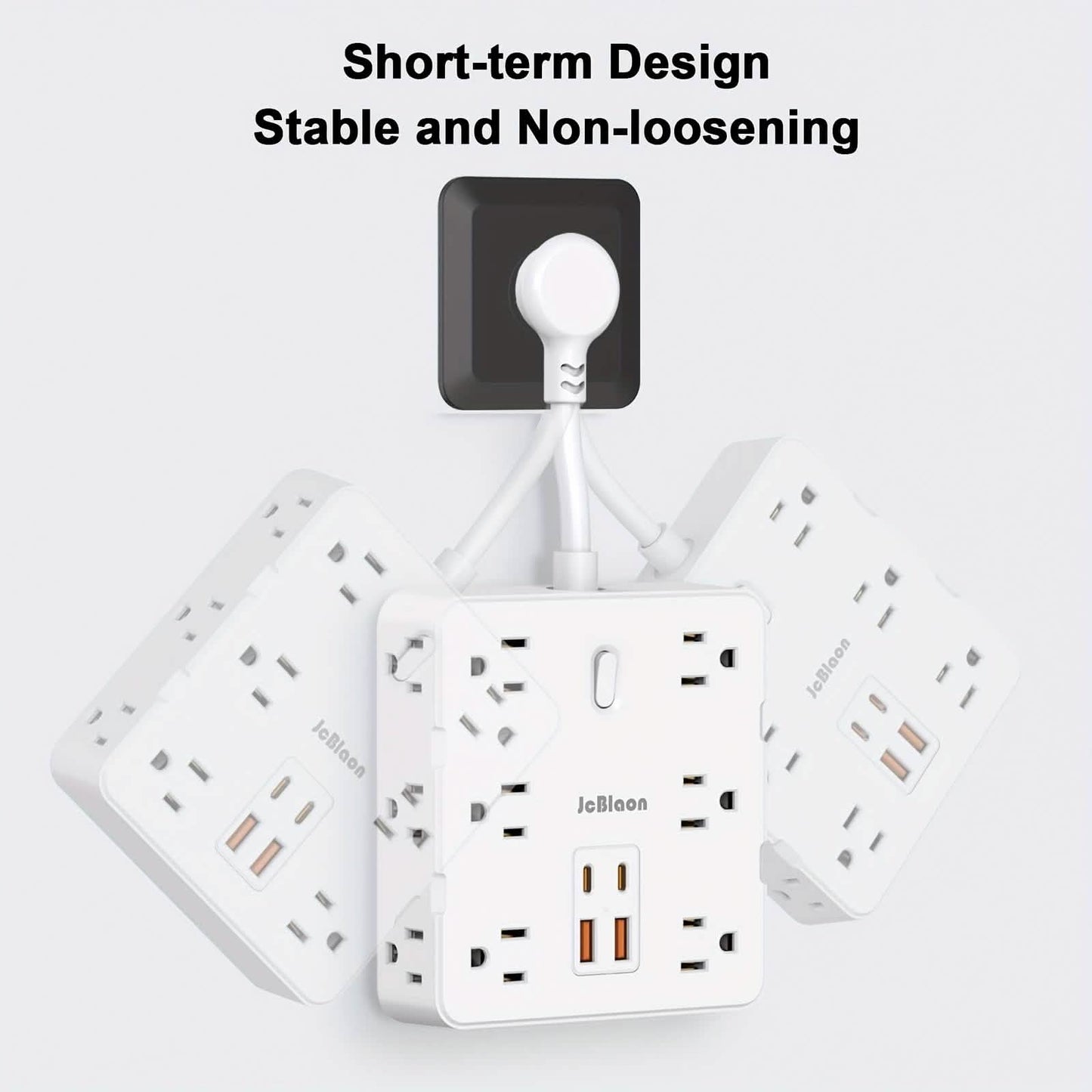 16-in-1 Steckdosenleiste – 12 AC-Steckdosen & 4 USB-Anschlüsse, Weiß