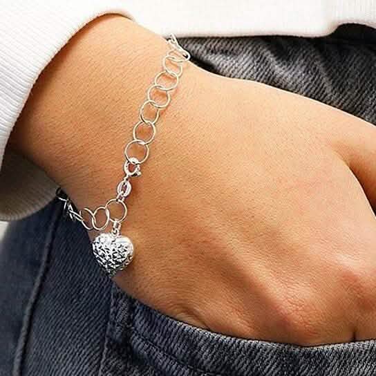Armband mit herzförmigem Diamantschliff-Anhänger