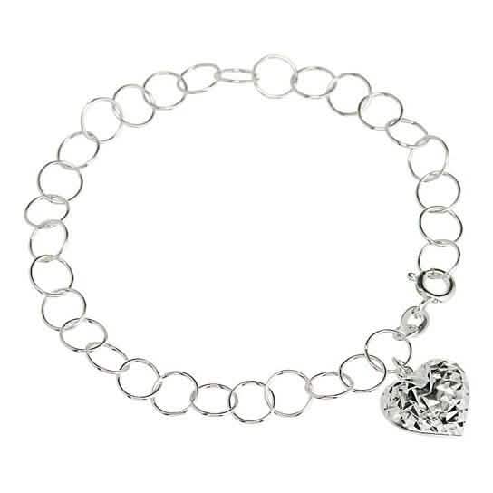 Armband mit herzförmigem Diamantschliff-Anhänger