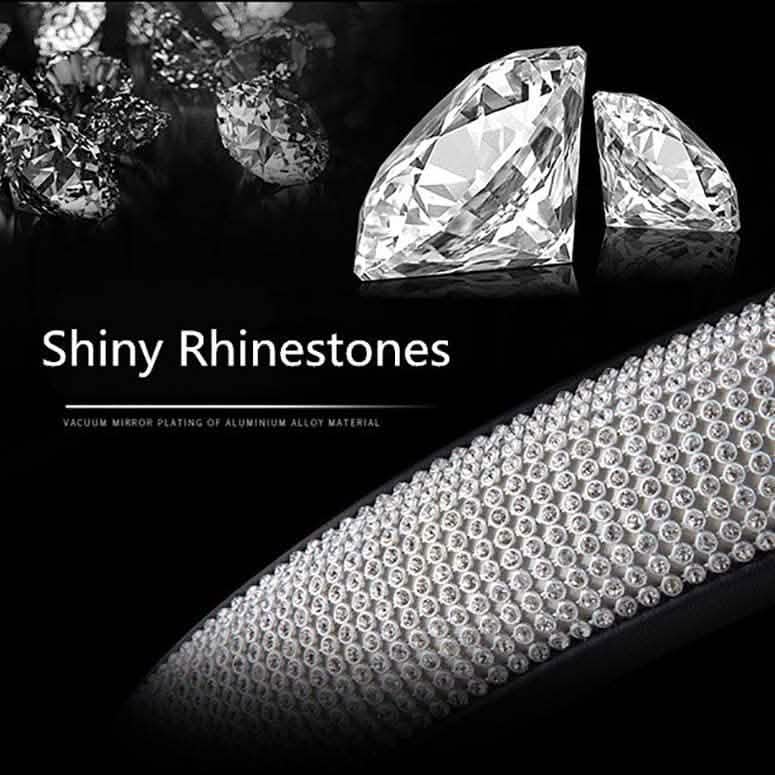 Diamant-Lederlenkradbezug mit Glitzer-Kristall-Strasssteinen