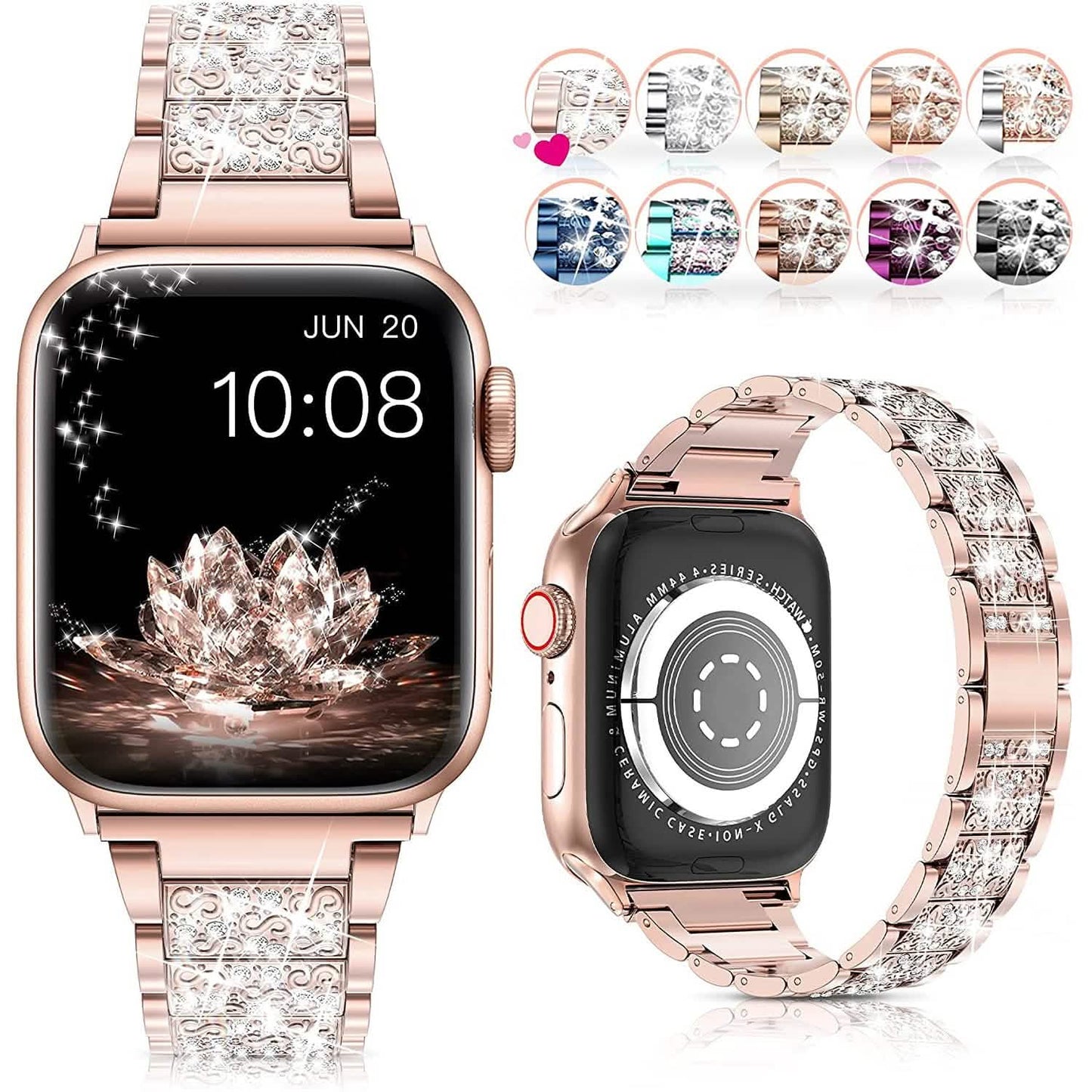 Diamant Strass Edelstahl Metall Armband