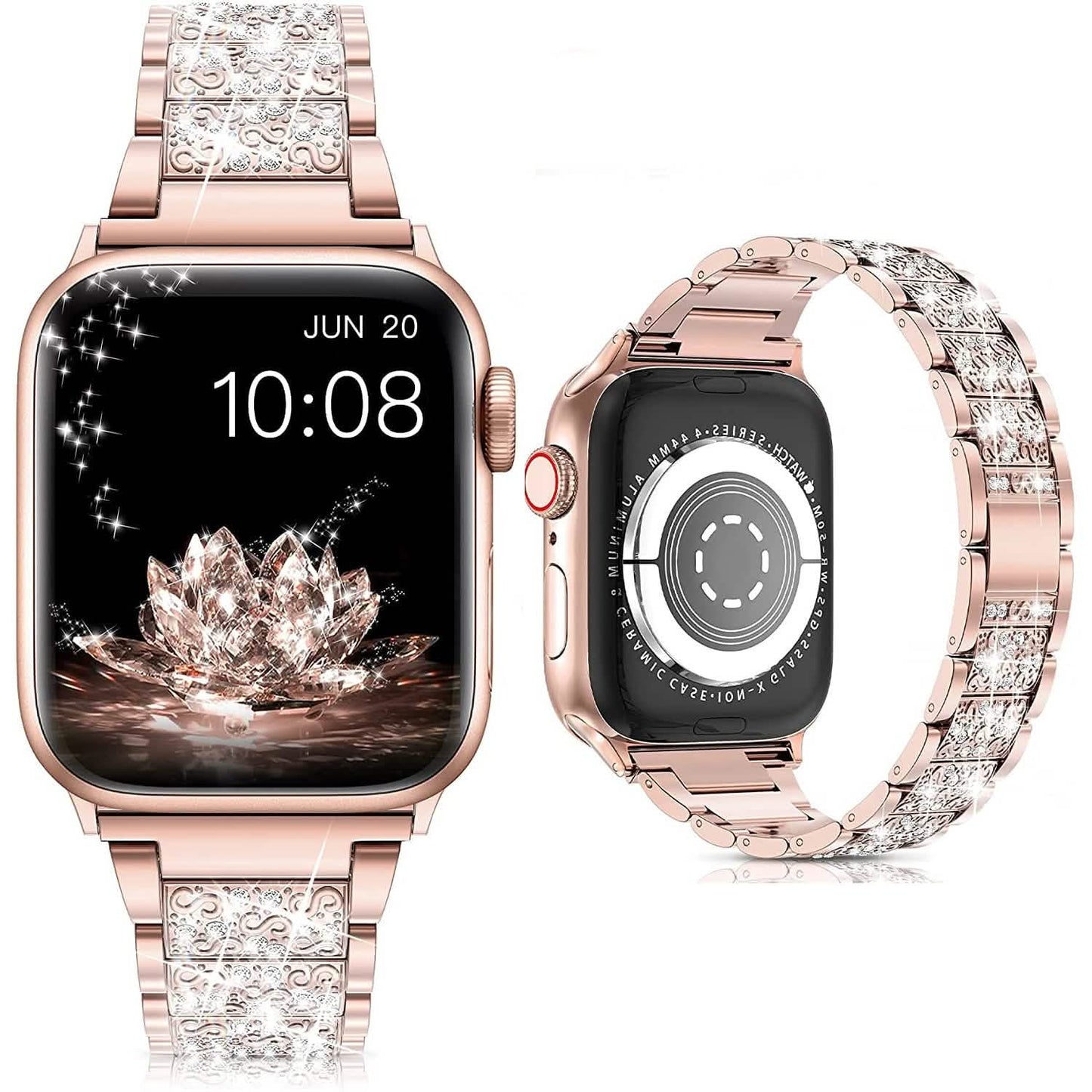 Diamant Strass Edelstahl Metall Armband