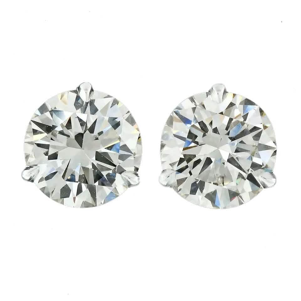 Diamant-Ohrstecker F VS2 Rund 4 Karat Laborgezüchtet 14K Weißgold Schraubverschluss