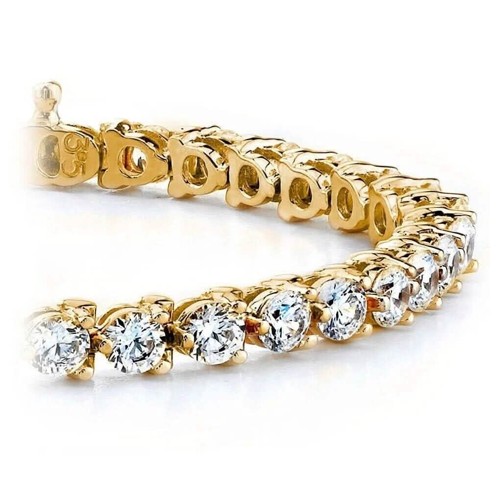 Diamant Tennisarmband 6.00 Karat Rundschliff 14k Gelbgold 100% Natur H/SI