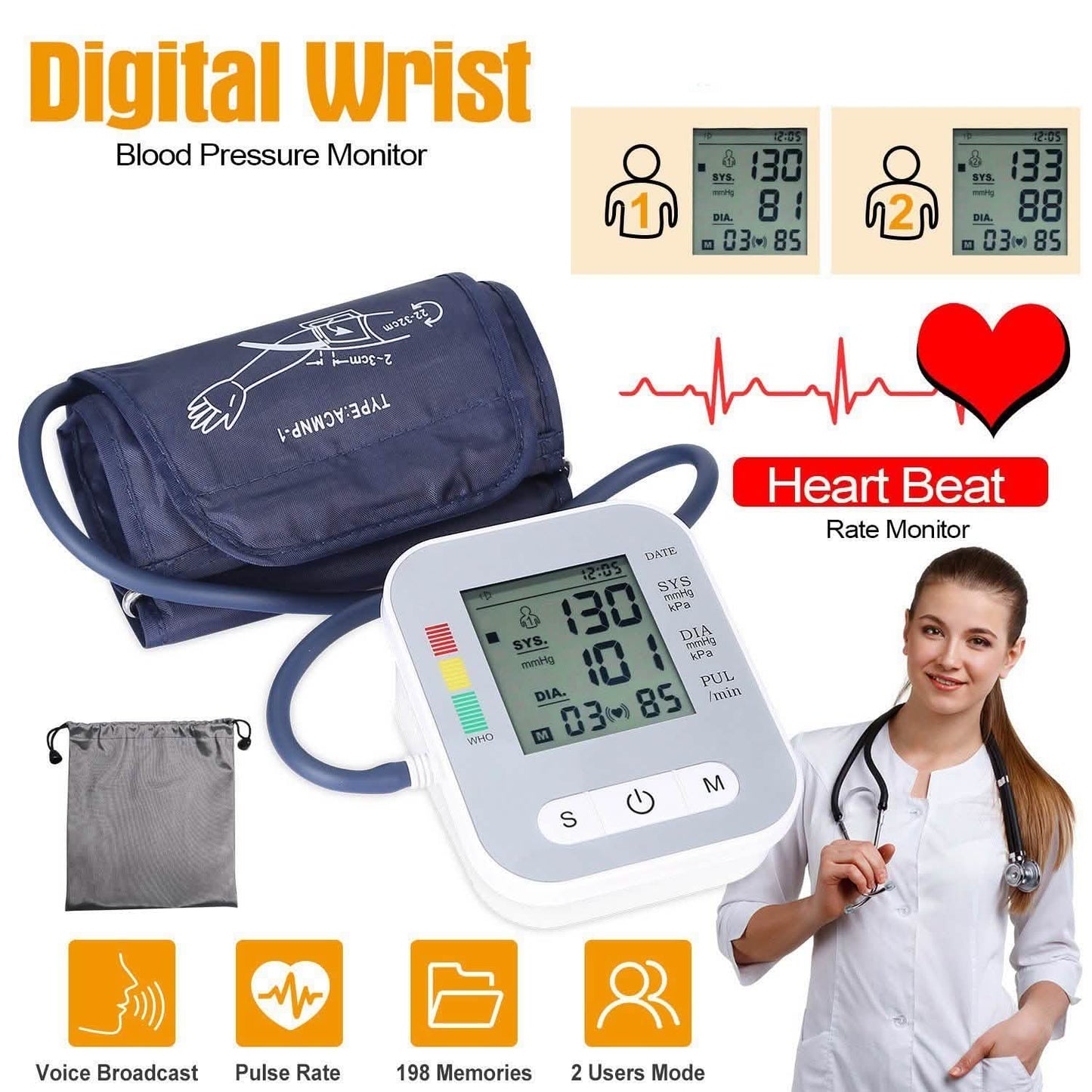 Digitales Oberarm-Blutdruckmessgerät