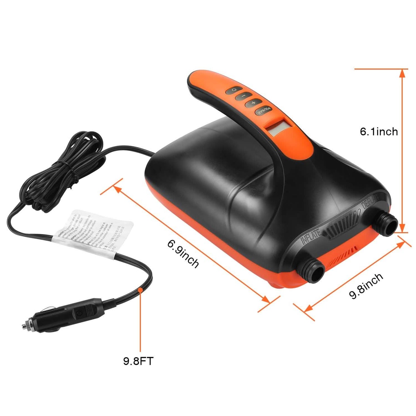Digitale elektrische Luftpumpe, intelligenter zweistufiger Betrieb & Auto-Stopp-Funktion für Paddle Boards, Schlauchboote, Kajaks