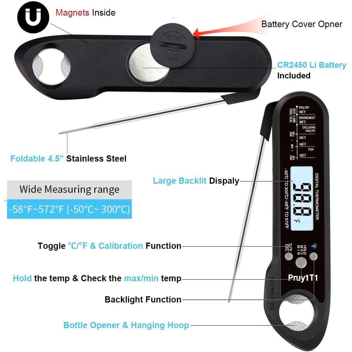 Digitales Bratenthermometer mit Sofortanzeige