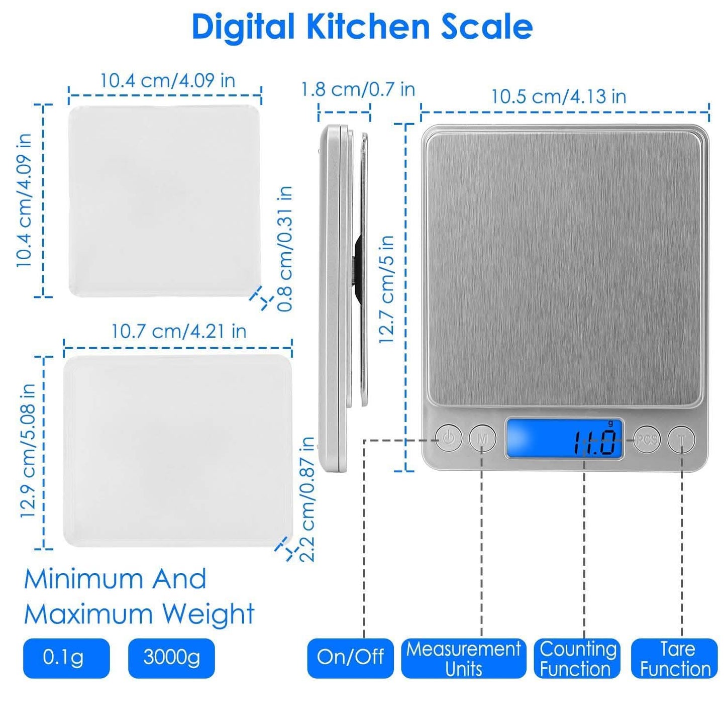 Digitale Küchenwaage mit zwei Schalen