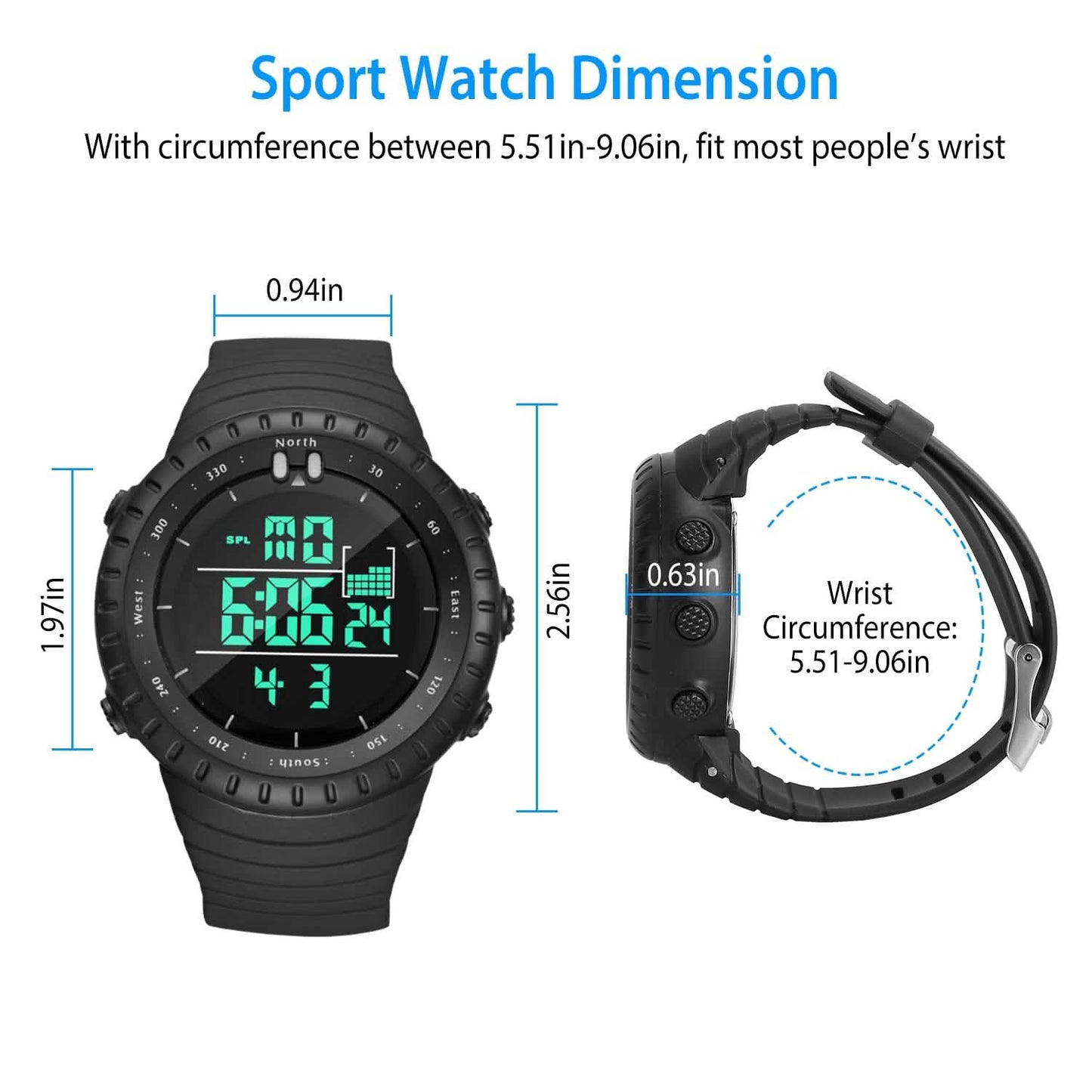 Digitale Herren-Sport-Militär-Taktik-Armbanduhr