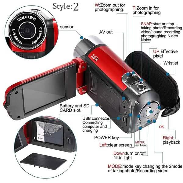 Digitale Videokamera Camcorder Full HD