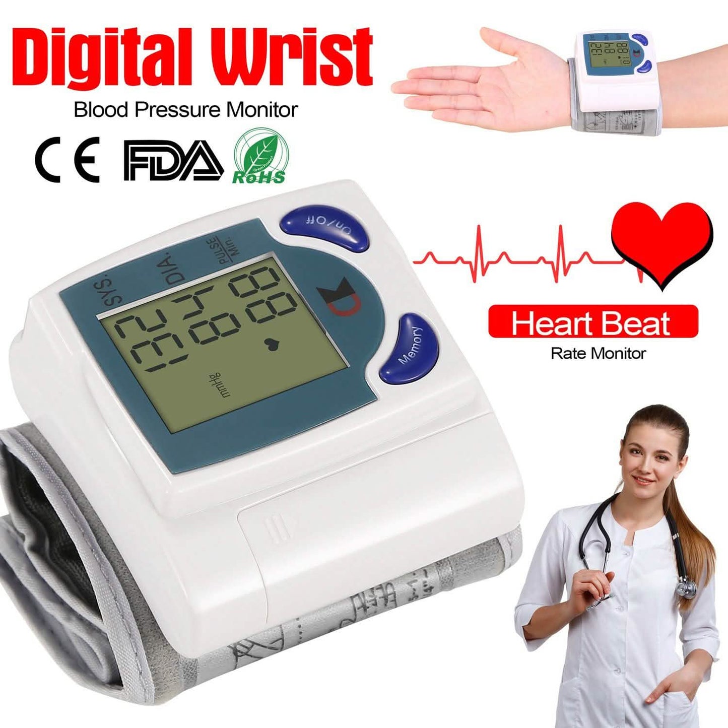 Digitales Handgelenk-Blutdruckmessgerät