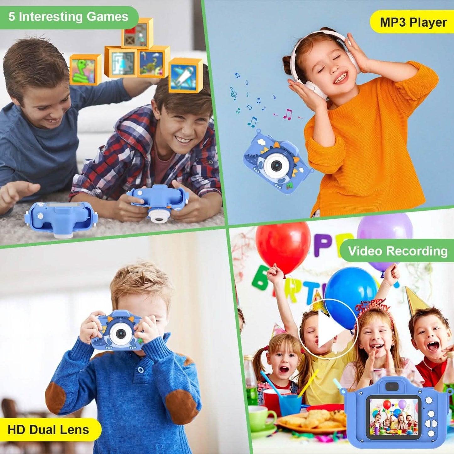 Dinosaurier Kinder Selfie 48MP 1080P HD Cartoon Digitalkamera