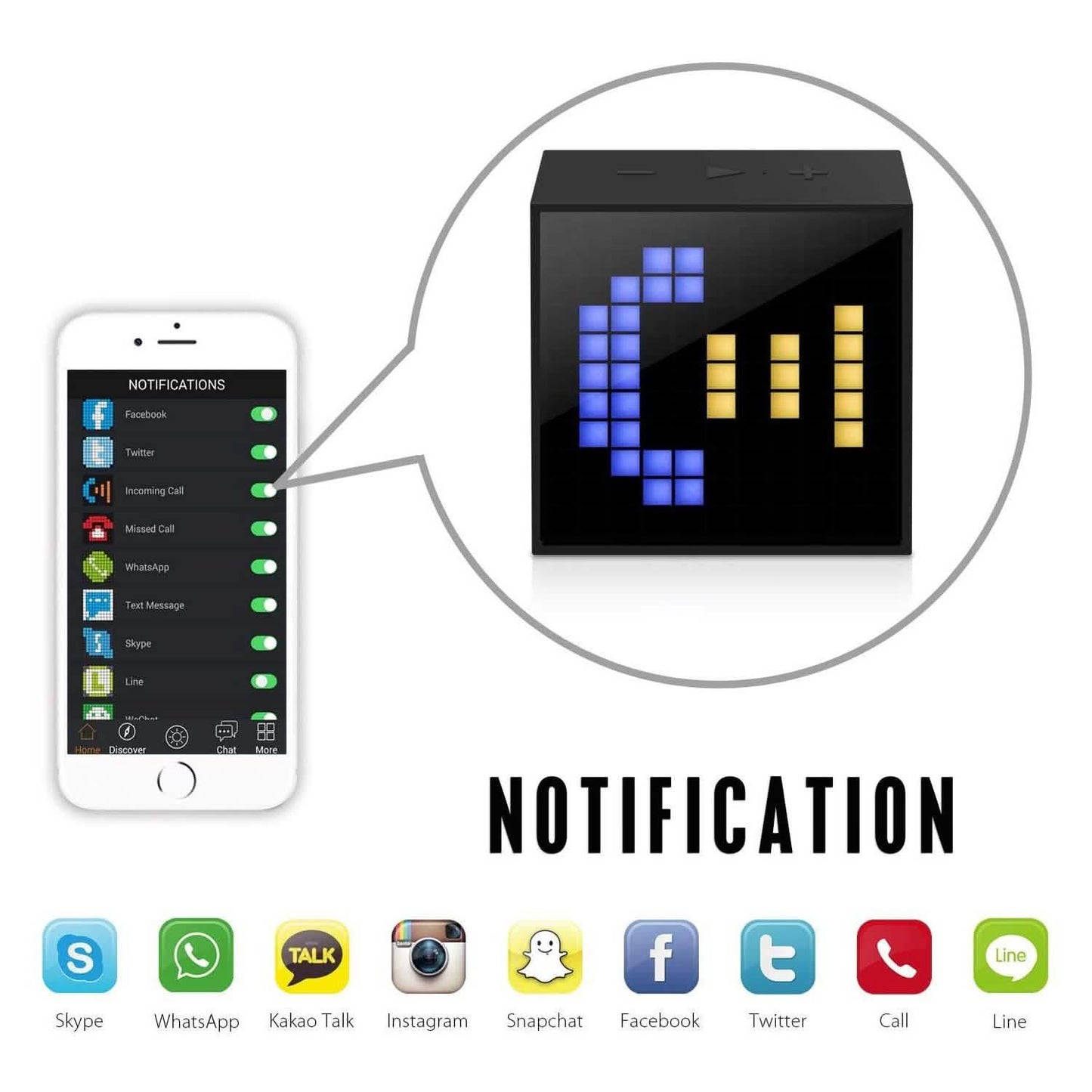 Divoom Timebox Mini Intelligenter LED-Bluetooth-Lautsprecher & Wecker mit App-Steuerung