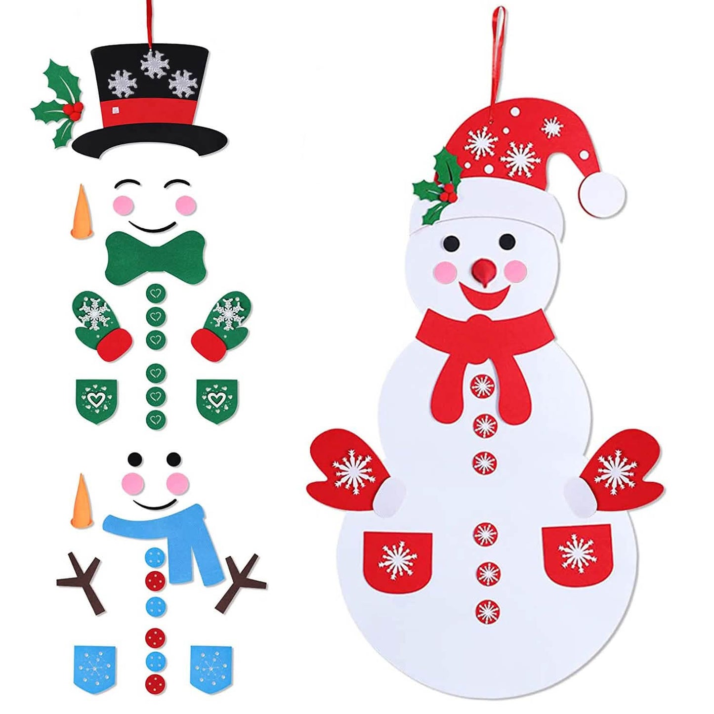 DIY Filz-Weihnachtsanhänger-Set mit 54 abnehmbaren Ornamenten
