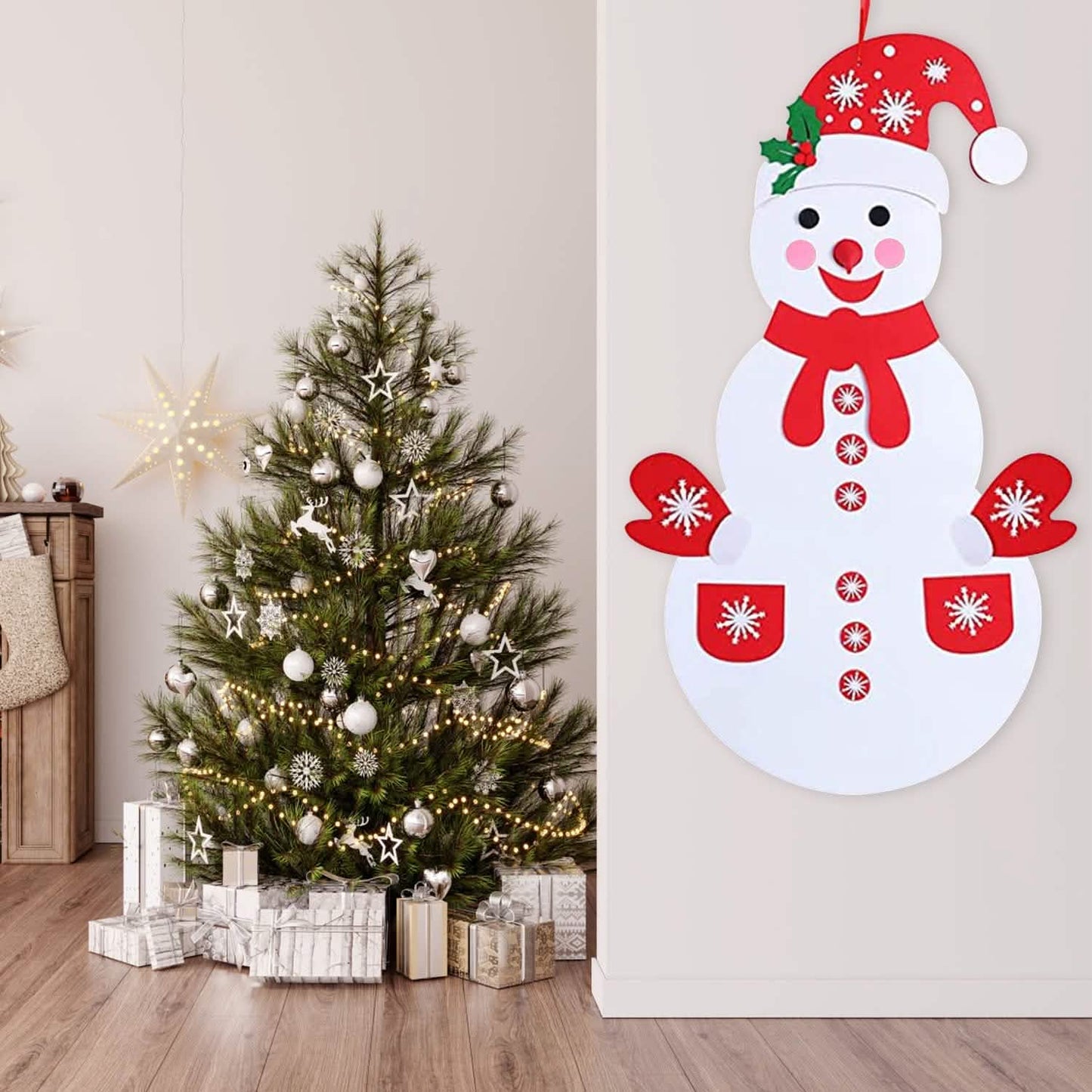 DIY Filz-Weihnachtsanhänger-Set mit 54 abnehmbaren Ornamenten