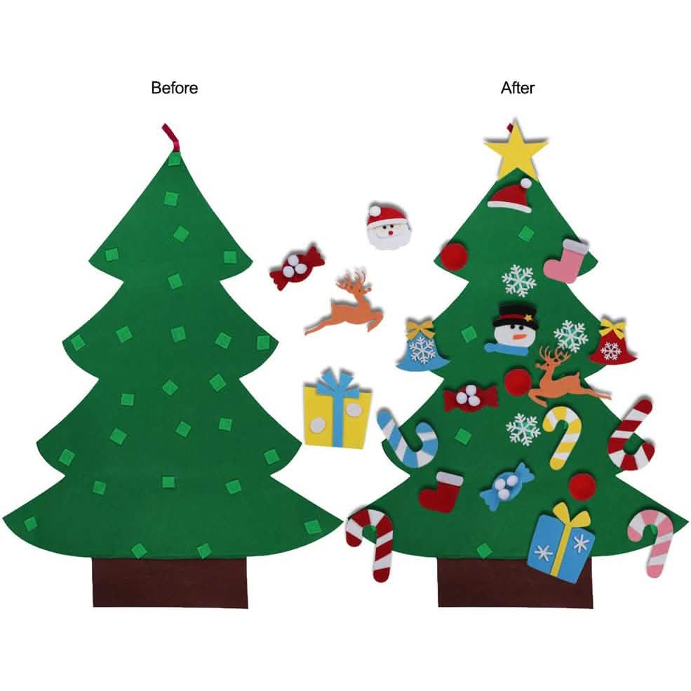 DIY Filz-Weihnachtsbaum-Set mit Ornamenten