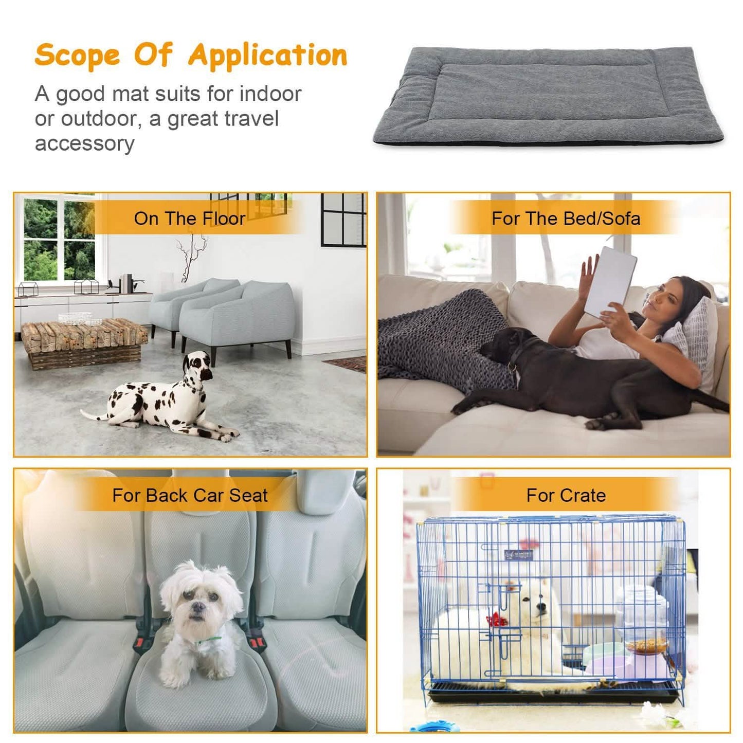 Hundebettmatte Bequemes Vlies Wendekissen