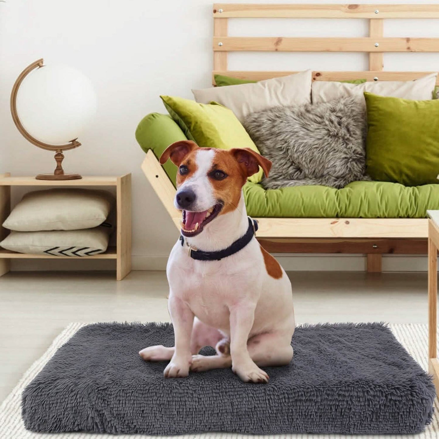 Hundebett Weiches Plüschkissen Gemütliche Warme Haustier-Käfigmatte Hundeteppich