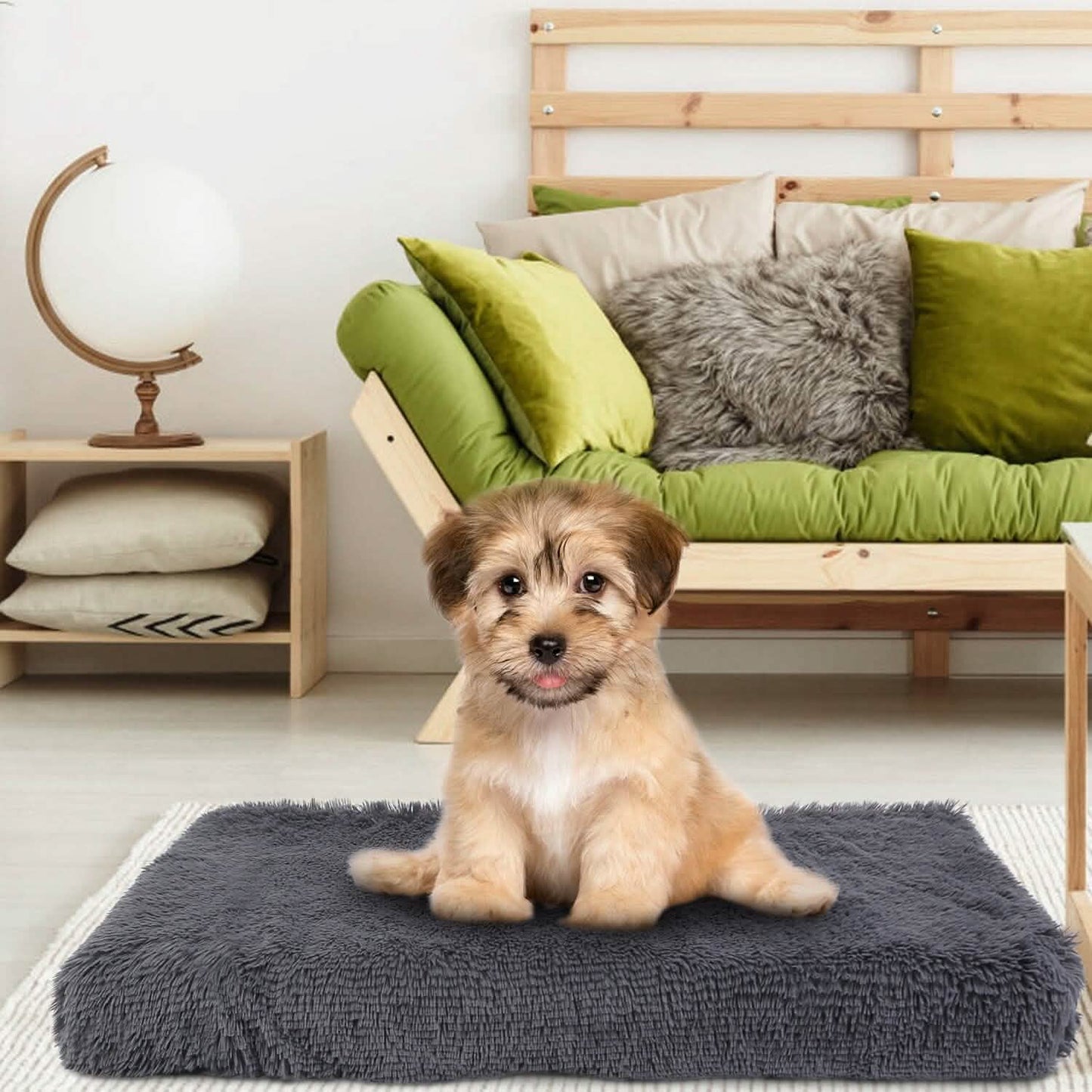 Hundebett Weiches Plüschkissen Gemütliche Warme Haustier-Käfigmatte Hundeteppich