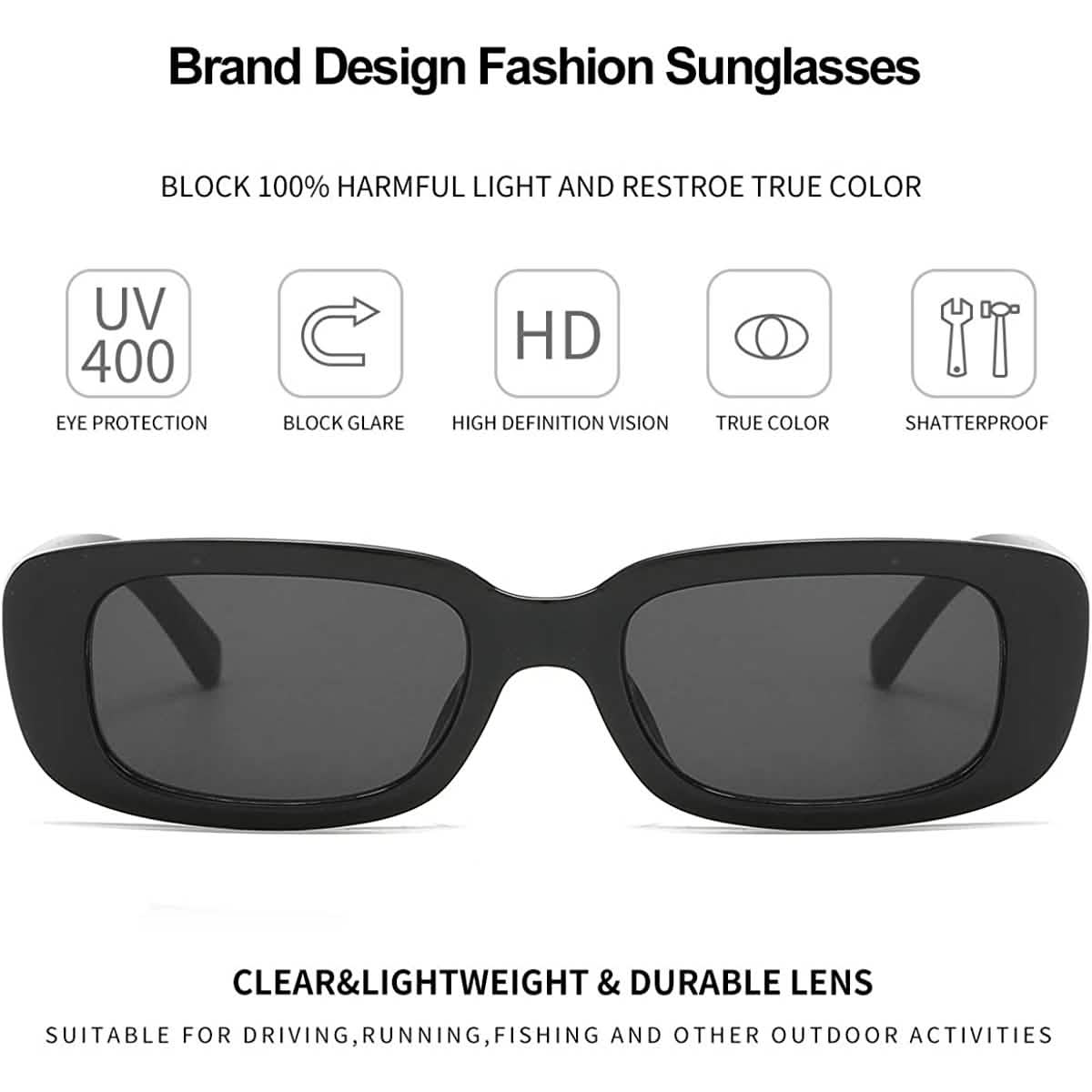 Dollger Retro Fashion Rechteckige Sonnenbrille