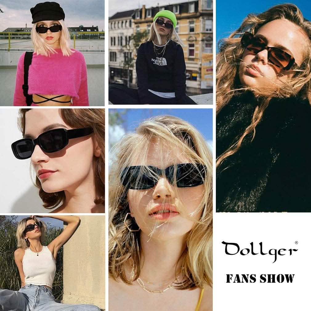 Dollger Retro Fashion Rechteckige Sonnenbrille