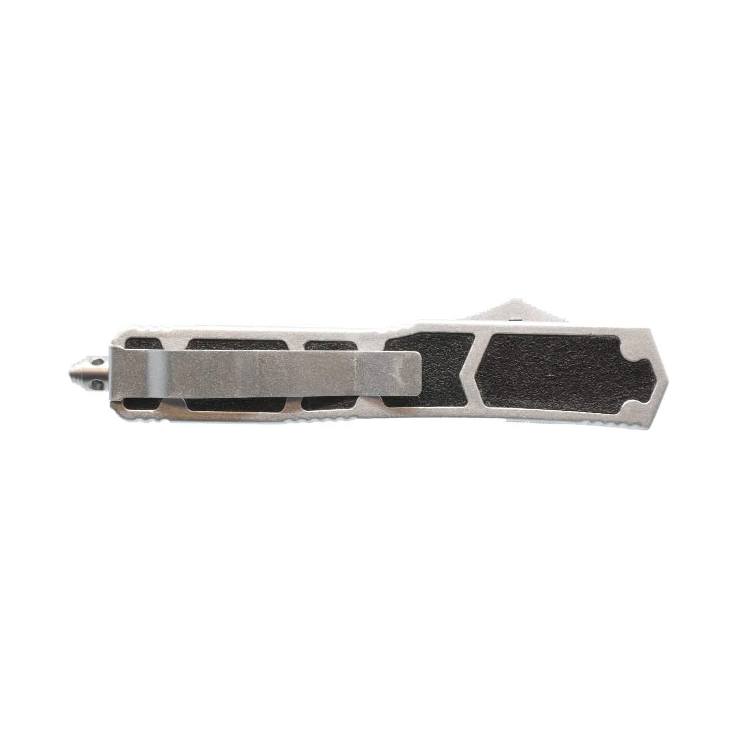 Zweischneidiges OTF-Springmesser mit Gürtelclip
