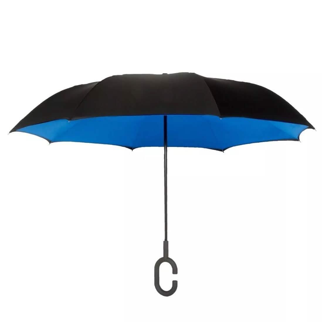 Doppelschichtiger winddichter Regenschirm mit umgekehrter Faltung und UV-Schutz