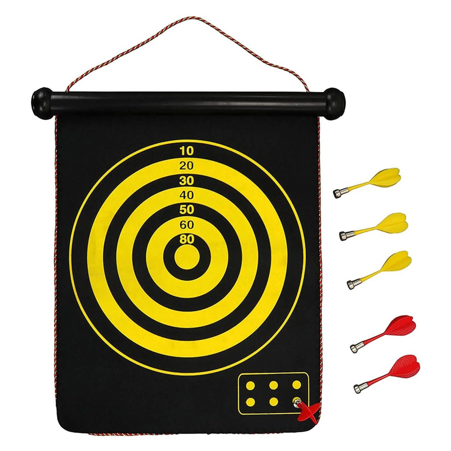 Doppelseitige magnetische Roll-Up Dartscheibe und Bullseye-Spiel