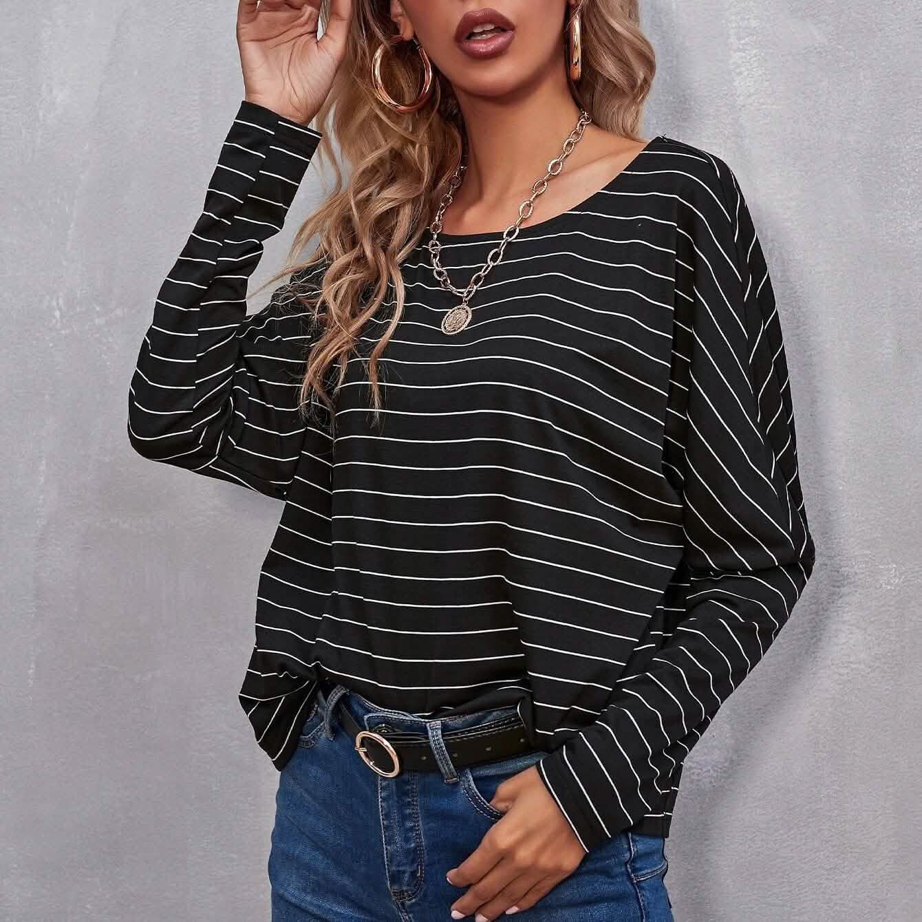 Oversized T-Shirt mit Streifen