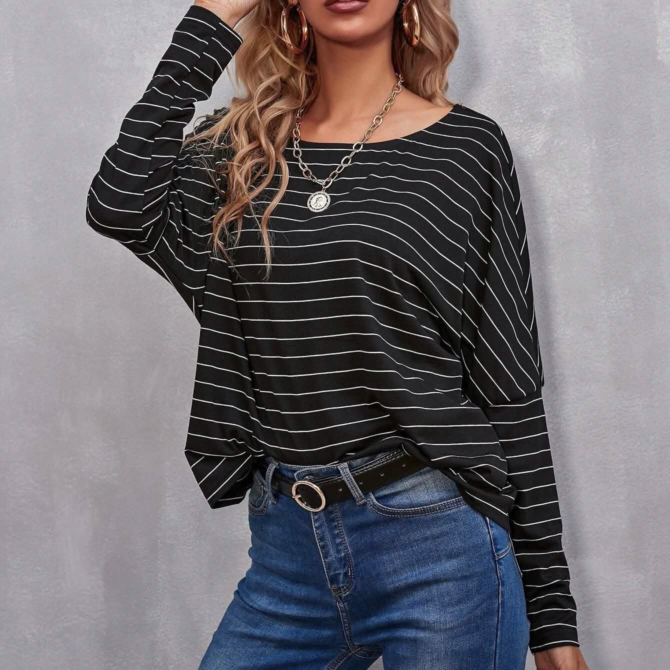 Oversized T-Shirt mit Streifen
