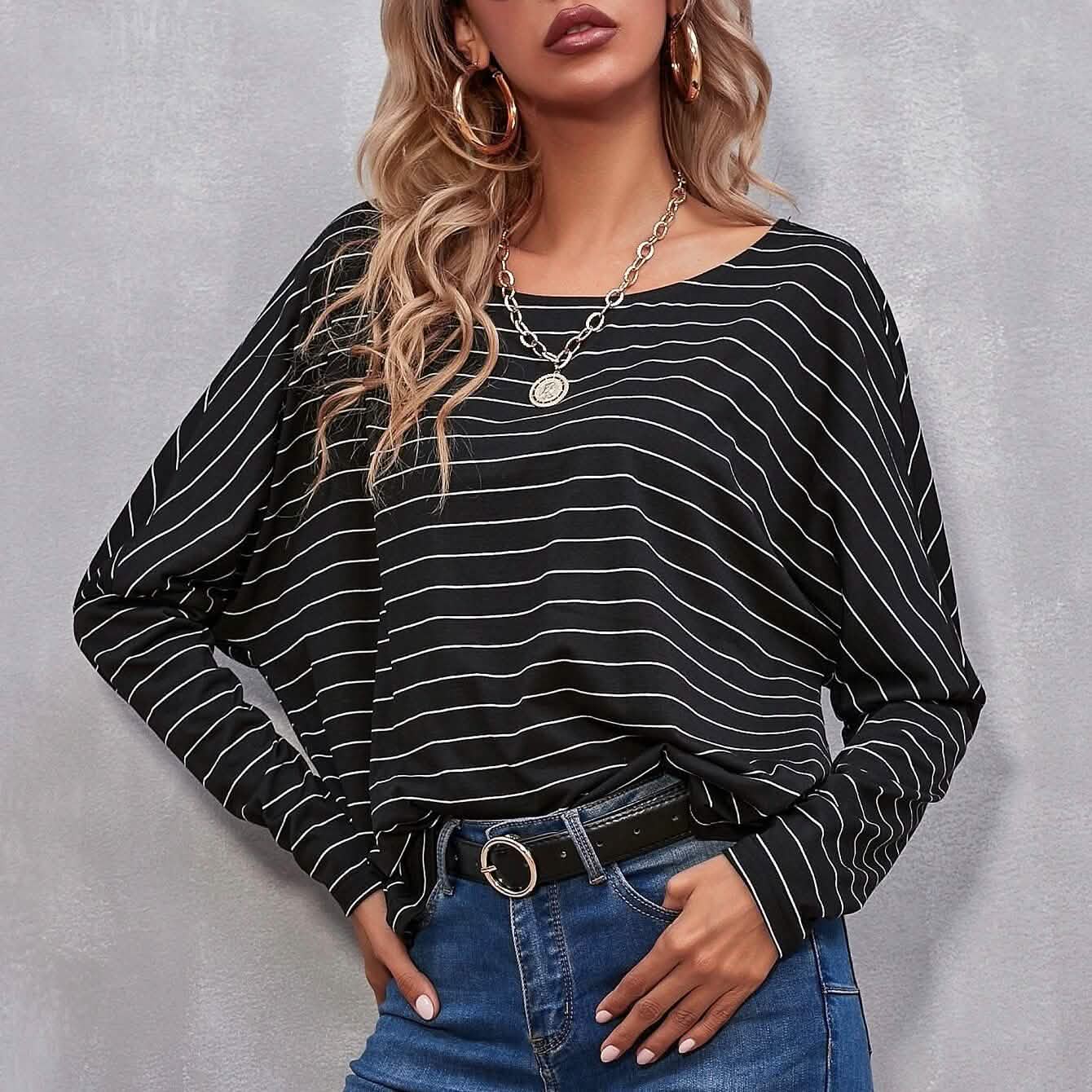 Oversized T-Shirt mit Streifen